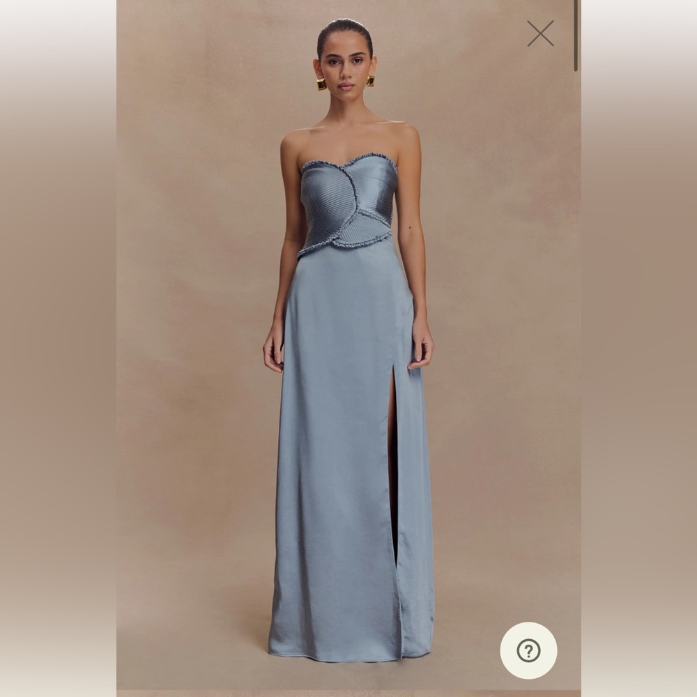 Meshki Strapless Gray Maxi Dress
